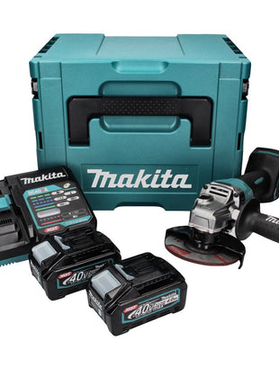 Meuleuse d'angle sur batterie Makita GA 013 GM201 40 V max. 125 mm sans balais XGT + 2x batterie 4,0 Ah + chargeur + Makpac