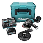 Meuleuse d'angle sur batterie Makita GA 013 GD101 40 V max. 125 mm sans balais XGT + 1x batterie 2,5 Ah + chargeur + hotte d'aspiration + Makpac