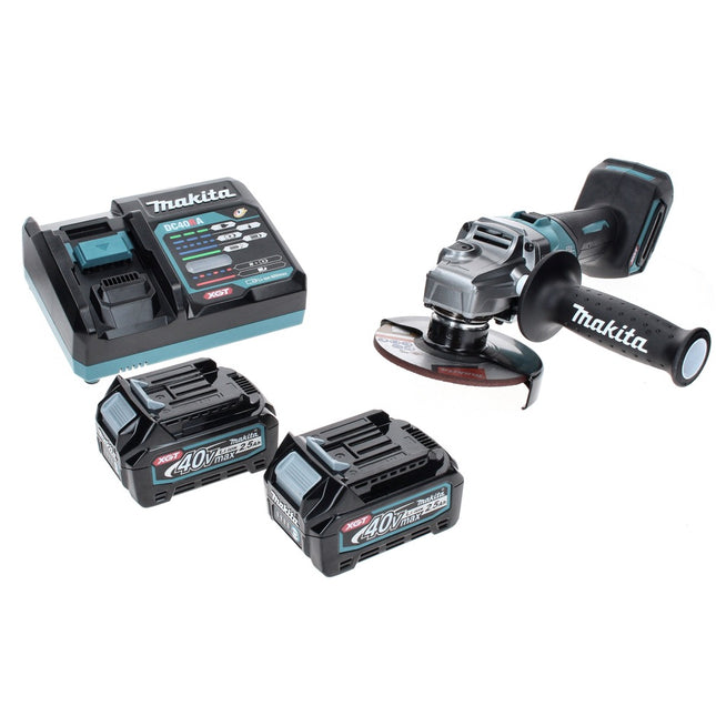 Makita GA 008 GD2 Meuleuse d'angle sans fil 40 V maxi 125 mm brushless XGT + 2x Batteries 2,5 Ah + Chargeur