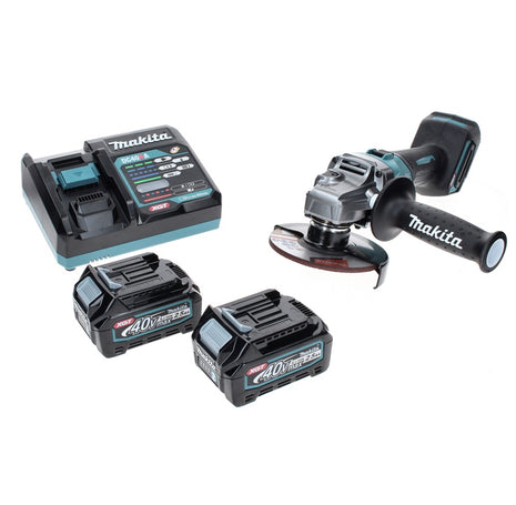 Amoladora angular a batería Makita GA 008 GD2 40 V máx. 125 mm sin escobillas XGT + 2 baterías 2,5 Ah + cargador