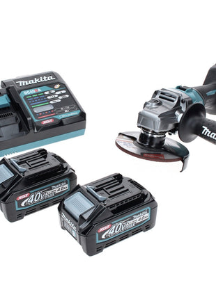 Makita GA 008 GM2 Meuleuse d'angle sans fil 40 V max 125 mm Brushless XGT + 2x Batteries 4.0 Ah + Chargeur