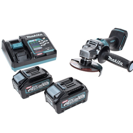 Makita GA 008 GM2 Meuleuse d'angle sans fil 40 V max 125 mm Brushless XGT + 2x Batteries 4.0 Ah + Chargeur