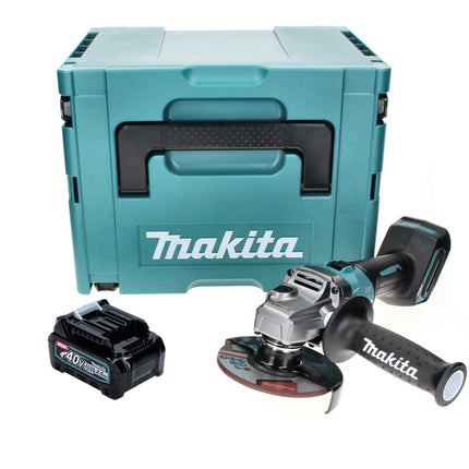 Makita GA 008 GD101 Meuleuse d'angle sans fil 40 V maxi 125 mm brushless XGT + 1x Batterie 2,5 Ah + Makpac - sans chargeur