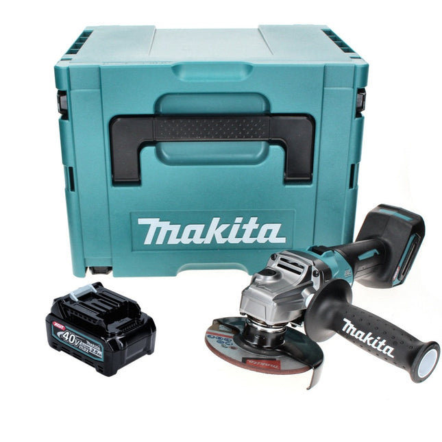Makita GA 008 GD101 Meuleuse d'angle sans fil 40 V maxi 125 mm brushless XGT + 1x Batterie 2,5 Ah + Makpac - sans chargeur