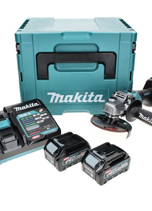 Makita GA 008 GD201 Akku Winkelschleifer 40 V max. 125 mm Brushless  XGT + 2x Akku 2,5 Ah + Ladegerät + Makpac