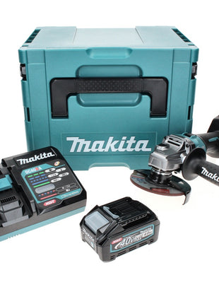 Makita GA008GM101 Meuleuse d'angle sans fil 125 mm 40V max. Brushless XGT + 1x Batterie 4,0 Ah + Chargeur + Coffret Makpac