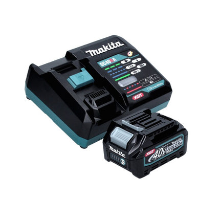 Meuleuse d'angle sur batterie Makita GA 008 GD101 40 V max. 125 mm sans balais XGT + 1x batterie 2,5 Ah + chargeur + hotte d'aspiration + Makpac