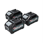 Makita Set de batteries: 3x Batteries BL4040 4,0 Ah 40V max. - XGT Li-Ion - Classe de protection IP64 - avec Indicateur LED (3x 191B26-6)