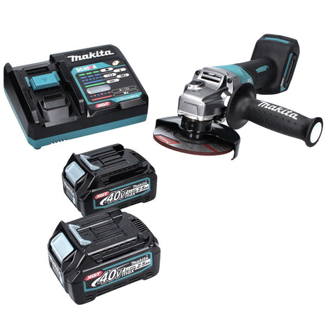 Makita GA 016 GD2 Meuleuse d'angle sans fil 40 V maxi 125 mm Brushless XGT + 2x Batteries 2,5 Ah + Chargeur