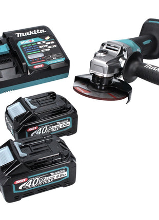 Makita GA 016 GM2 Akku Winkelschleifer 40 V max. 125 mm Brushless  XGT + 2x Akku 4,0 Ah + Ladegerät