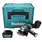 Makita GA 016 GD101 Meuleuse d'angle sans fil 40 V maxi 125 mm brushless XGT + 1x Batterie 2,5 Ah + Makpac - sans chargeur