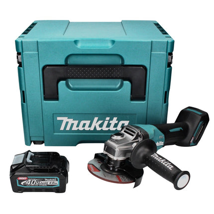 Makita GA 016 GM101 Meuleuse d'angle sans fil 40 V maxi 125 mm brushless XGT + 1x Batterie 4,0 Ah + Makpac - sans chargeur