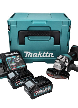 Makita GA 016 GM201 Akku Winkelschleifer 40 V max. 125 mm Brushless  XGT + 2x Akku 4,0 Ah + Ladegerät + Makpac