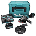 Meuleuse d'angle sur batterie Makita GA 016 GD101 40 V max. 125 mm sans balais XGT + 1x batterie 2,5 Ah + chargeur + hotte d'aspiration + Makpac