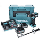 Taladro atornillador inalámbrico Makita DF 001 GD201 40 V máx. 140 Nm XGT Brushless + 2x batería 2,5 Ah + cargador + Makpac