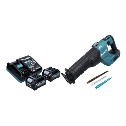 Makita JR 001 GD2 Scie réversible sans fil 40 V max. Brushless Scie sabre XGT + 2x batterie 2,5 Ah + chargeur - sans mallette