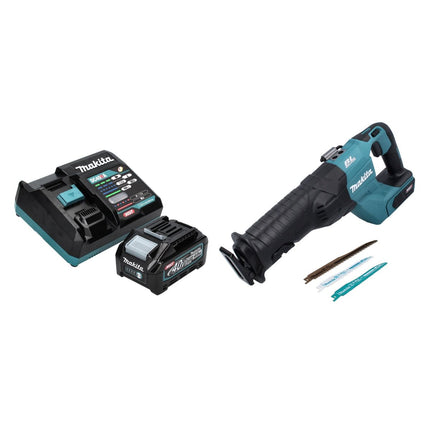Makita JR 001 GM1 40 V max. Scie recipro sans fil + 1x Batterie 4.0 Ah + Lames de scie + Chargeur - sans coffret