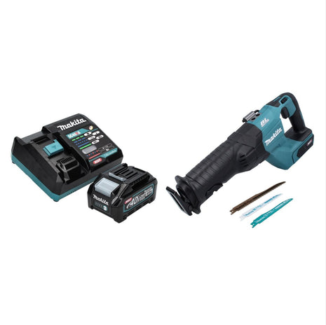 Makita JR 001 GM1 40 V max. Scie recipro sans fil + 1x Batterie 4.0 Ah + Lames de scie + Chargeur - sans coffret