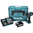 Perceuse à percussion sur batterie Makita HP 001 GM101 40 V max. 140 Nm XGT Brushless + 1x batterie 4,0 Ah + chargeur + Makpac
