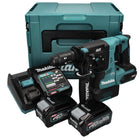 Makita HR 004 GM201 marteau combiné à batterie 40 V max. 2,8 J SDS plus XGT Brushless + 2x batterie 4,0 Ah + chargeur + Makpac