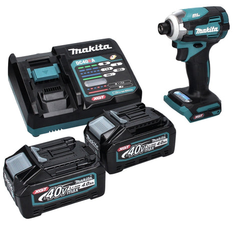 Makita TD 001 GM2 Llave de impacto a batería 40 V 220 Nm 1/4" XGT Brushless + 2x baterías 4,0 Ah + cargador