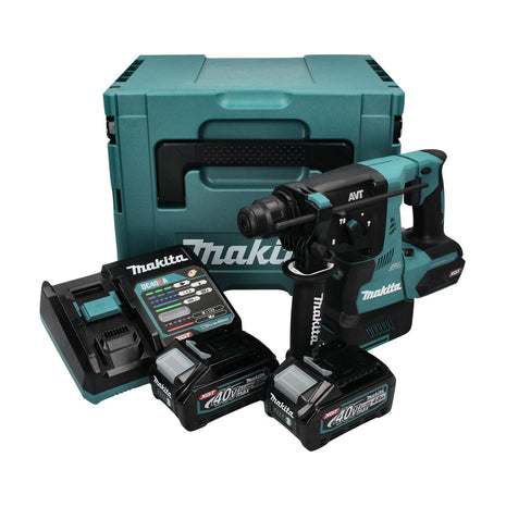 Makita HR 003 GM201 Perforateur burineur sans fil 40 V max. 2,8 J SDS + 2x Batteries 4,0 Ah + Chargeur + Coffret Makpac