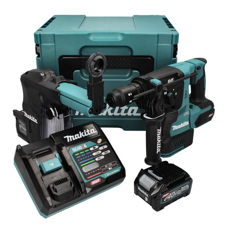 Makita HR 004 GD 101 marteau combiné à batterie 40 V max. 2,8 J SDS plus XGT Brushless + aspiration DX 14 + 1x batterie 2,5 Ah + chargeur + Makpac