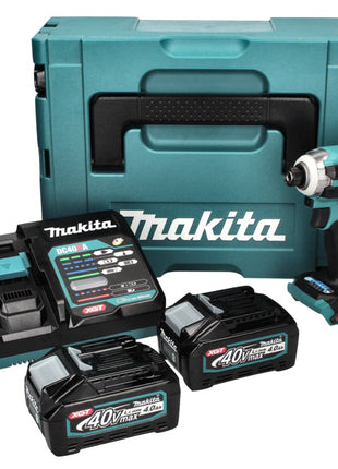 Makita TD 001 GM201 Llave de impacto inalámbrica 40 V 220 Nm 1/4" XGT Brushless + 2x batería 4,0 Ah + Makpac + cargador