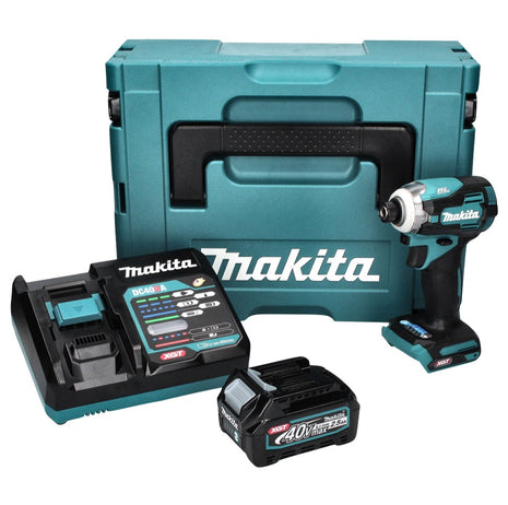 Makita TD 001 GD101 Llave de impacto inalámbrica 40 V 220 Nm 1/4" XGT Brushless + 1x batería 2,5 Ah + Makpac + cargador