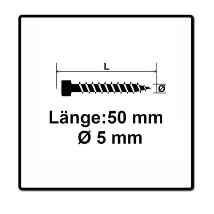 SPAX Vis de terrasse 5,0 x 50 mm en acier inoxydable A2 - 2000 pièces (4x 0537000500505)