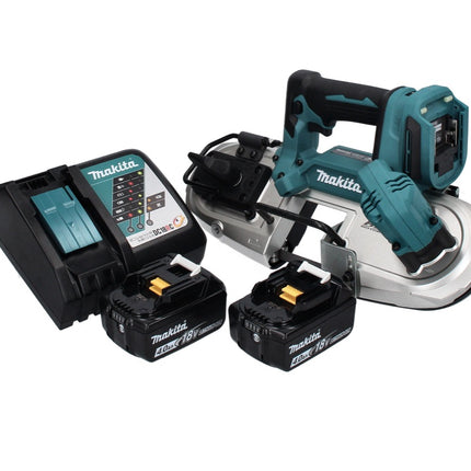 Makita DPB 183 RM Scie à ruban sans fil 18 V 66 mm brushless + 2x Batteries 4.0 Ah + Chargeur