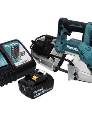 Makita DPB 183 RT1 Scie à ruban sans fil 18 V 66 mm Brushless + 1x Batterie 5,0 Ah + Chargeur