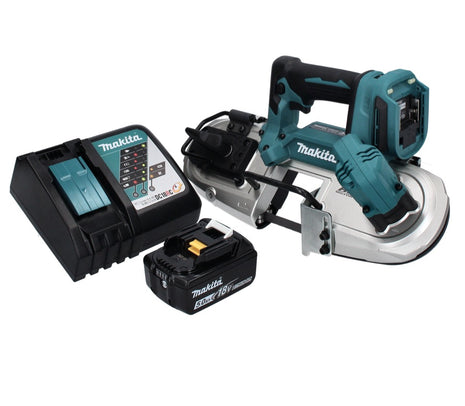 Makita DPB 183 RT1 akumulatorowa piła taśmowa 18 V 66 mm bezszczotkowa + 1x akumulator 5,0 Ah + ładowarka