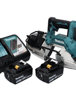 Makita DPB 183 RT akumulatorowa piła taśmowa 18 V 66 mm bezszczotkowa + 2x akumulator 5,0 Ah + ładowarka