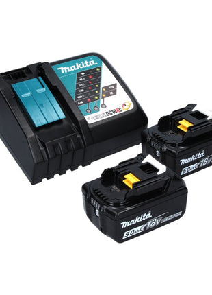 Makita DPB 183 RT akumulatorowa piła taśmowa 18 V 66 mm bezszczotkowa + 2x akumulator 5,0 Ah + ładowarka