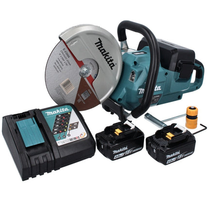 Makita DCE 090 RM2X1 Découpeuse sans fil sans balai 230 mm 36 V (2x 18 V) + 2x Batteries 6 Ah + Chargeur