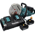 Makita DCE 090 PG2X1 tronçonneuse à batterie 36 V (2x 18 V) 230 mm sans balais + 2x batterie 6,0 Ah + double chargeur