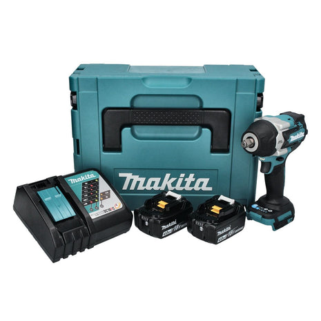 Avvitatore a impulsi a batteria Makita DTW 700 RMJ 18 V 700 Nm 1/2" XPT Brushless + 2x batteria ricaricabile 4,0 Ah + caricatore + Makpac