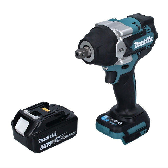 Makita DTW 701 T1 Visseuse à choc sans fil 18 V 700 Nm 1/2'' XPT Brushless + 1x batterie 5,0 Ah - sans chargeur