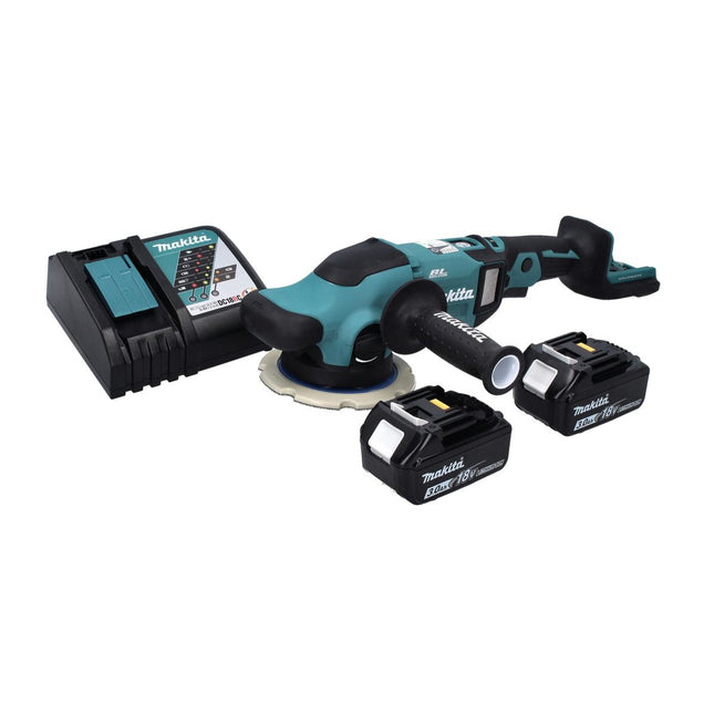 Makita DPO 600 RF Ponceuse excentrique sans fil 18 V 150 mm XPT Brushless + 2 batteries 3,0 Ah + chargeur
