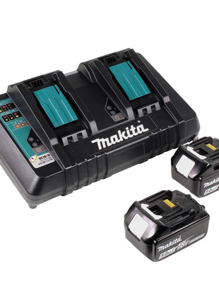 Makita DUB 363 PT2V Aspirateur Souffleur sans fil 36 V ( 2x 18 V ) Brushless + 2x Batterie 5,0 Ah + 1x Double chargeur + Kit d'aspiration