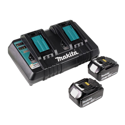 Makita DUB 363 PT2V Souffleur / aspirateur de feuilles à batterie 36 V ( 2x 18 V ) Brushless + kit d'aspiration + 2x batterie 5,0 Ah + chargeur double