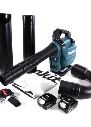 Makita DUB 363 G2V Souffleur sans fil / Aspirateur à feuilles 36 V (2x 18 V) brushless + kit d'aspiration + 2x Batteries 6,0 Ah - sans chargeur