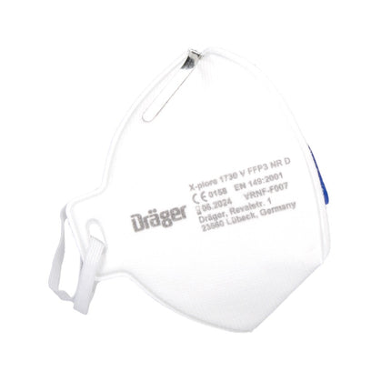 Dräger X-plore 1730 V FFP3 NR D Masques de protection - 5 pièces FFP3 filtrant les particules taille universelle avec respirateur à valve CoolMAX