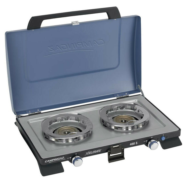 Campingaz 400 S Réchaud de camping, 2 Foyers 2x 2000 Watt - Xcelerate Burner Technology