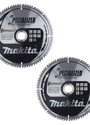 Makita CMSXF26080G SPECIALIZED EFFICUT Sägeblatt 260 x 30 x 1,65 mm 2 Stk. ( 2x B-67290 ) 80 Zähne für Holz