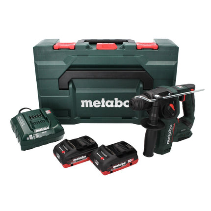 Metabo BH 18 LTX BL 16 Perceuse à percussion sans fil 18 V 1,3 J SDS-plus Brushless (600324800) + 2x Batteries 4,0 Ah + Chargeur + Coffret MetaBOX