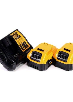 Raboteuse à batterie DeWalt DCP 580 P2 18 V 82 mm sans balais + sac à poussière DWV 9390 + 2x batteries 5,0 Ah + chargeur