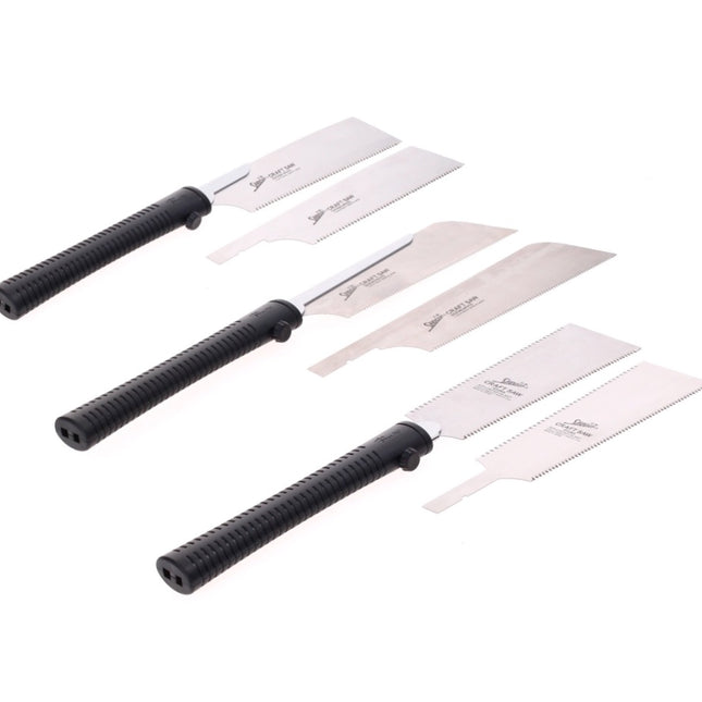 Shogun Japansägen Set 3x Universal Holz Zugsäge RYOBA + DOZUKI + KATABA ( M-180R + M-190D + M-190W ) + 3x Ersatzsägeblatt - Made in Japan - Toolbrothers