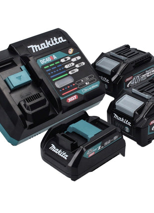 Makita Kit de démarrage batterie 40 V max. + 2x Batteries BL 4040 4,0 Ah XGT + Chargeur + Adaptateur